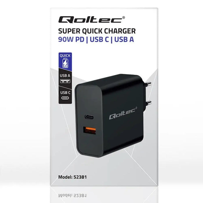 Qoltec 52381 Super Quick PD зарядно устройство | 1xUSB-C