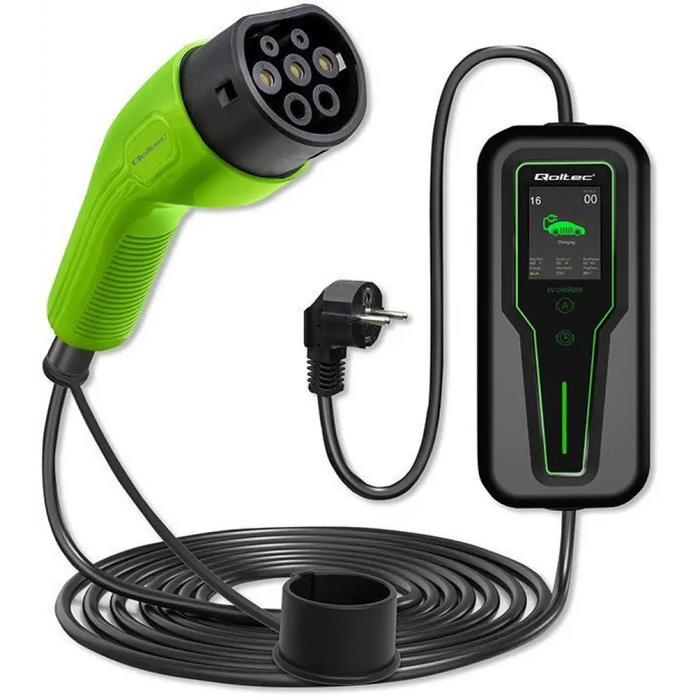 Qoltec 52465 Мобилно зарядно за EV 2-in-1 Type2 с регулация