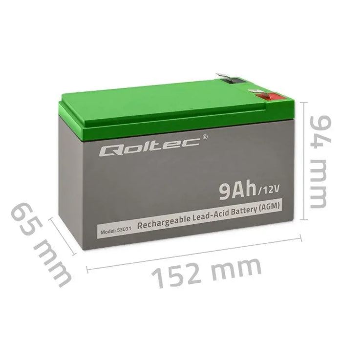 Qoltec 53031 AGM батерия | 12V | 9Ah