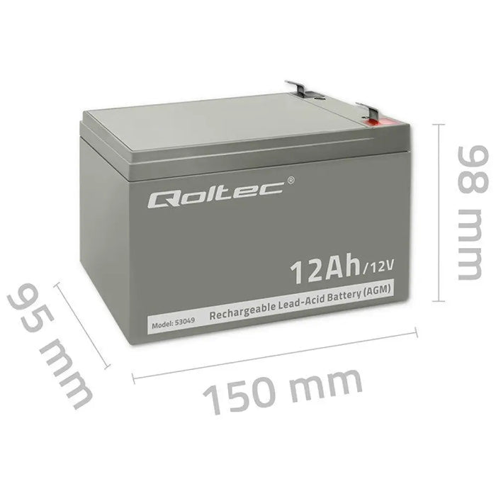 Qoltec 53049 AGM батерия | 12V | 12Ah