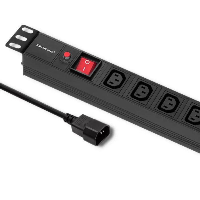 Qoltec 53998 Power strip for RACK 19’’ | 1U | 10A | PDU
