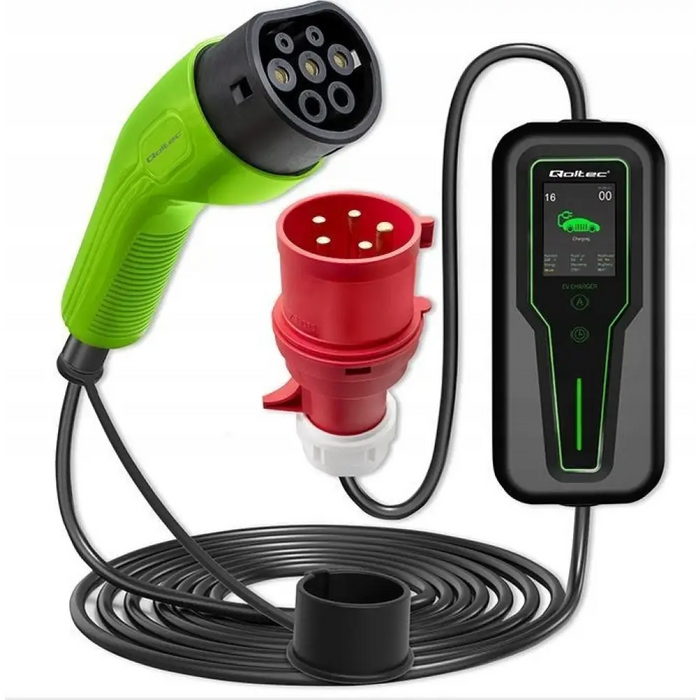 Qoltec Мобилно зарядно за EV автомобили 2-в-1 Тип 2 3,5 kW