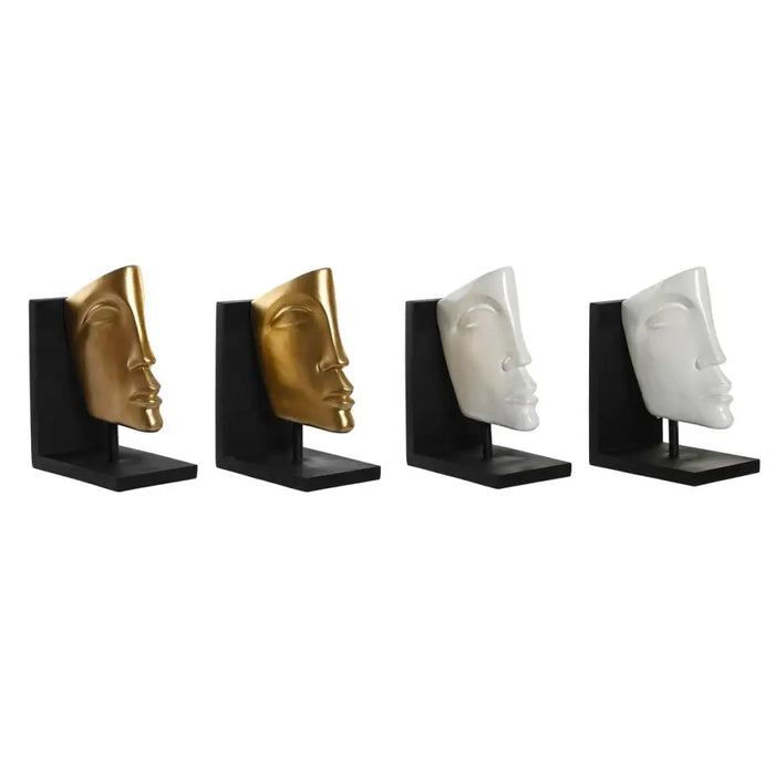Raamatutugi DKD Home Decor Бял Златен Смола Модерен Лице