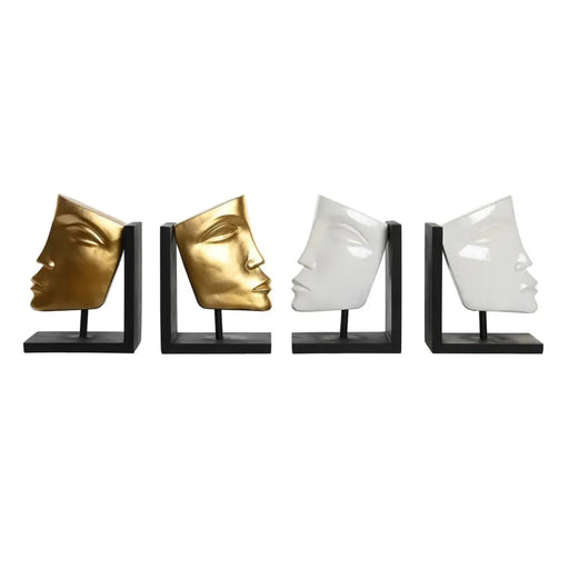 Raamatutugi DKD Home Decor Бял Златен Смола Модерен Лице