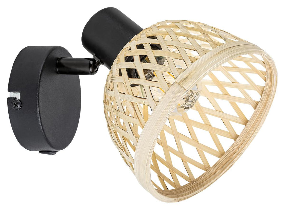СПОТ RATTAN E14 1XMAX15W ЧЕРНО