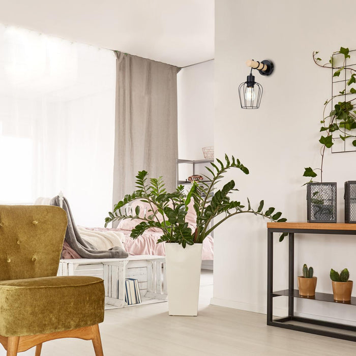 АПЛИК FABIAN E27 1XMAX40W МЕТАЛ/ДЪРВО