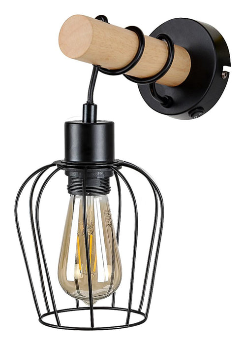 АПЛИК FABIAN E27 1XMAX40W МЕТАЛ/ДЪРВО