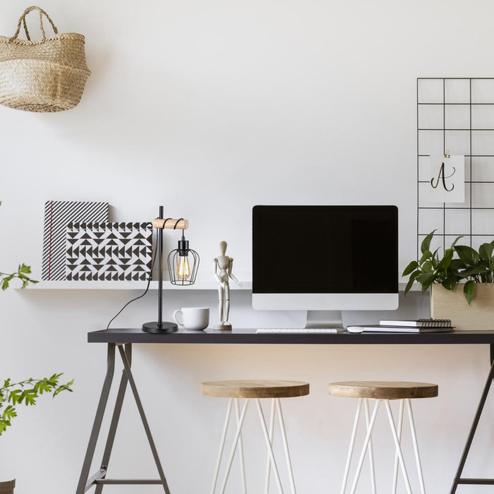 НАСТОЛНА ЛАМПА FABIAN 1XE27 ЧЕРЕН МАТ