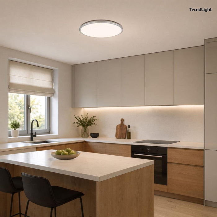 LED ПЛАФОН 24W 38CM 2400LM СРЕБРО