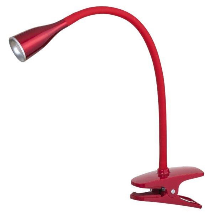 LED НАСТОЛНА ЛАМПА JEFF С ЩИПКА, ЧЕРВЕНО
