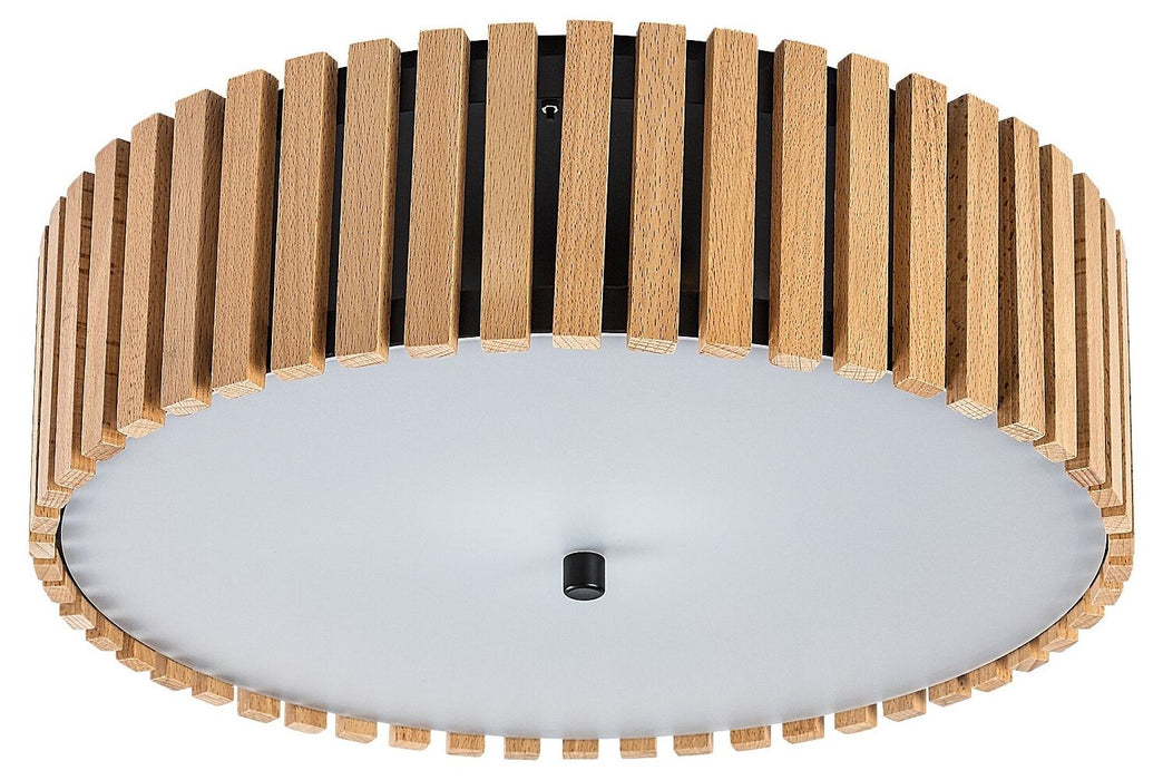 Плафон Rabalux - Noxelle, 3xE27, 42 cm, IP20, черен/дърво