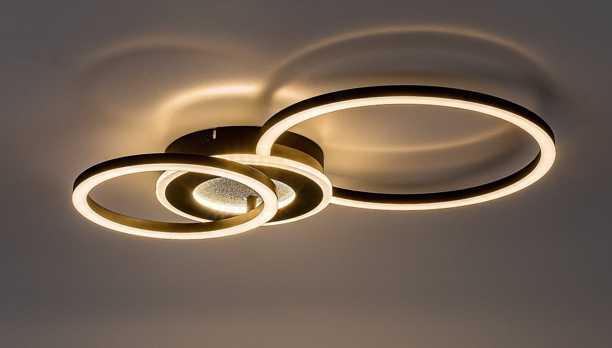 LED плафон Rabalux - Lureo, 24W, 3000-6500K, 46-60cm, с дистанционно, черен