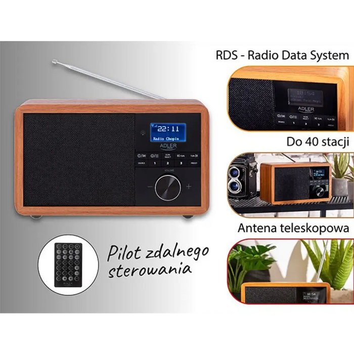 Радио Adler AD 1184 Черен Дървен