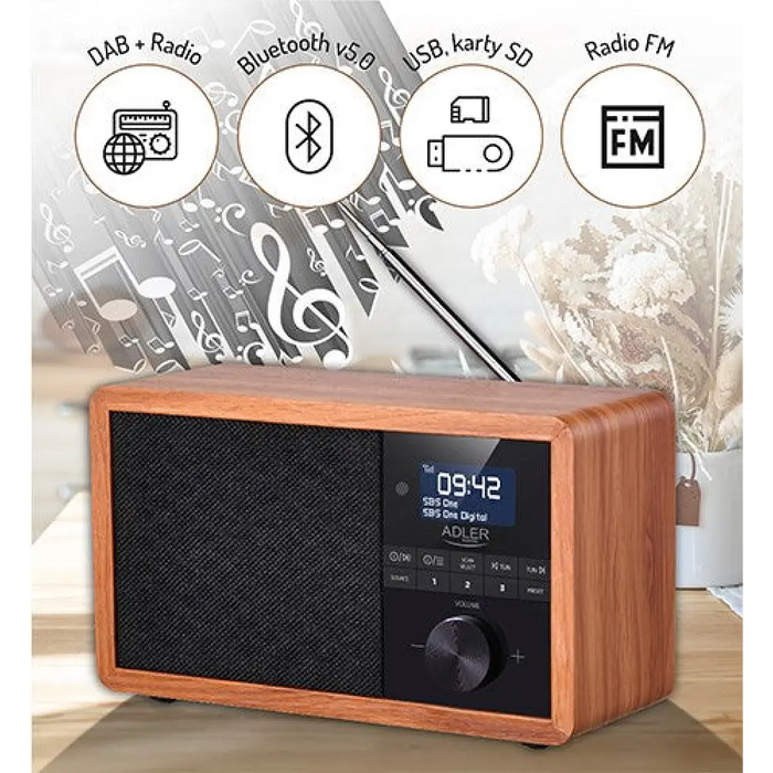 Радио Adler AD 1184 Черен Дървен
