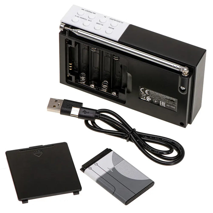 Радио Adler pll fm ad 1908 Черен Бял