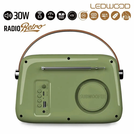 Радио-транзистор Ledwood ALMA GREY Зелен 30 W
