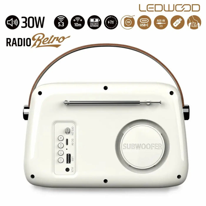 Радио-транзистор Ledwood ALMA WHI Бял 30 W