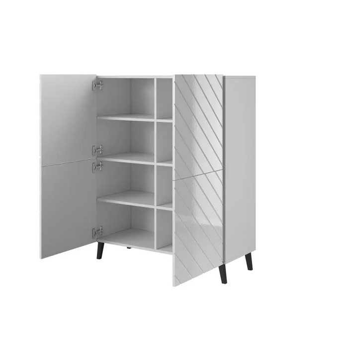 Рафт ABETO 100,5 x 40 x 121,5 см бял/бял гланц