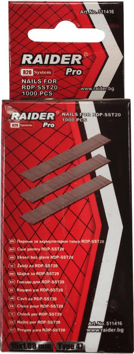 ПИРОНИ ЗА ТАКЕР 47Х15ММ RAIDERPRO 1000БР