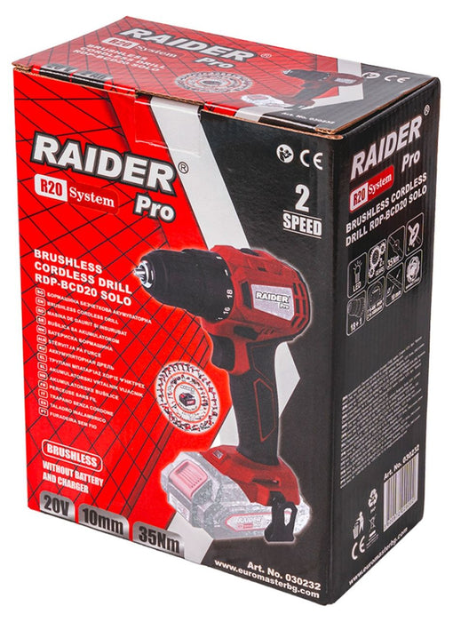 Акумулаторен винтоверт Raider Pro - R20, RDP-BCD20, 20V, Solo