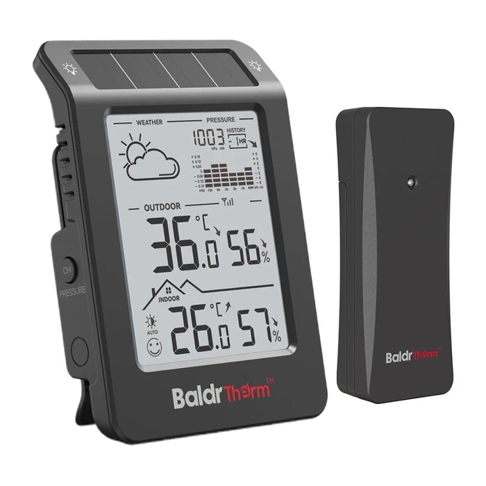 BALDRTHERM B0596WT2H2P-V1 Метеорологична станция със слънчева енергия (черна)