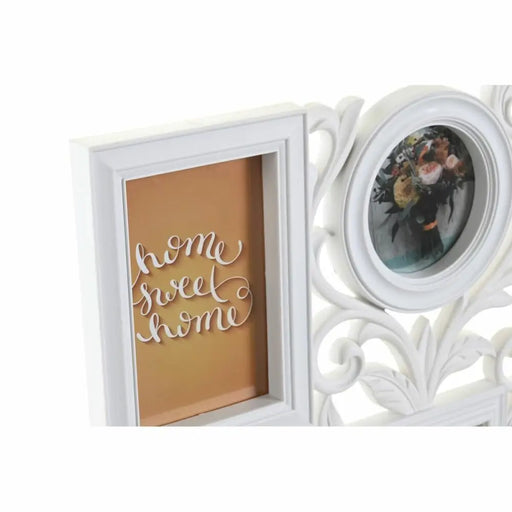 Рамка за снимки DKD Home Decor 8 снимка Кристал Бял PP (58