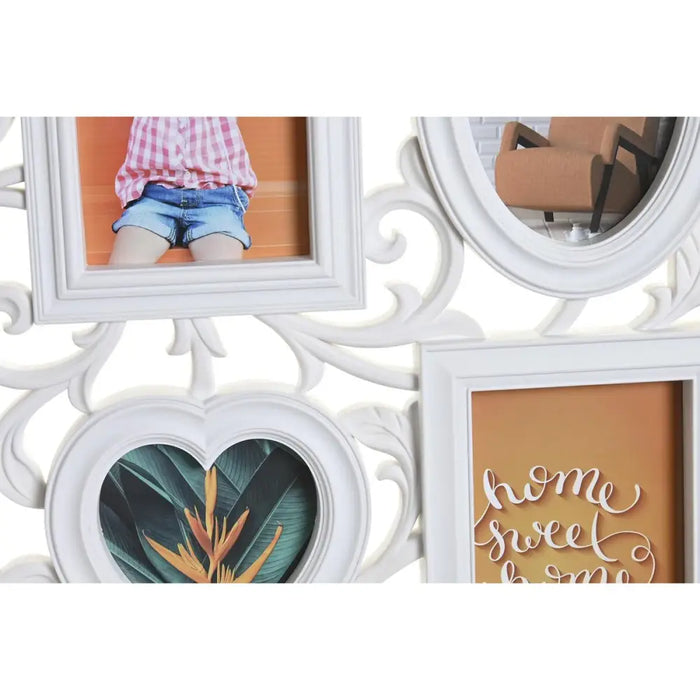 Рамка за снимки DKD Home Decor 8 снимка Кристал Бял PP (58