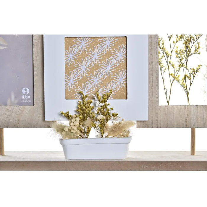 Рамка за снимки DKD Home Decor Дървен Цвете Естествен (42 x