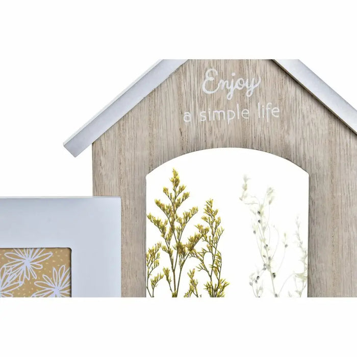 Рамка за снимки DKD Home Decor Дървен Цвете Естествен (42 x