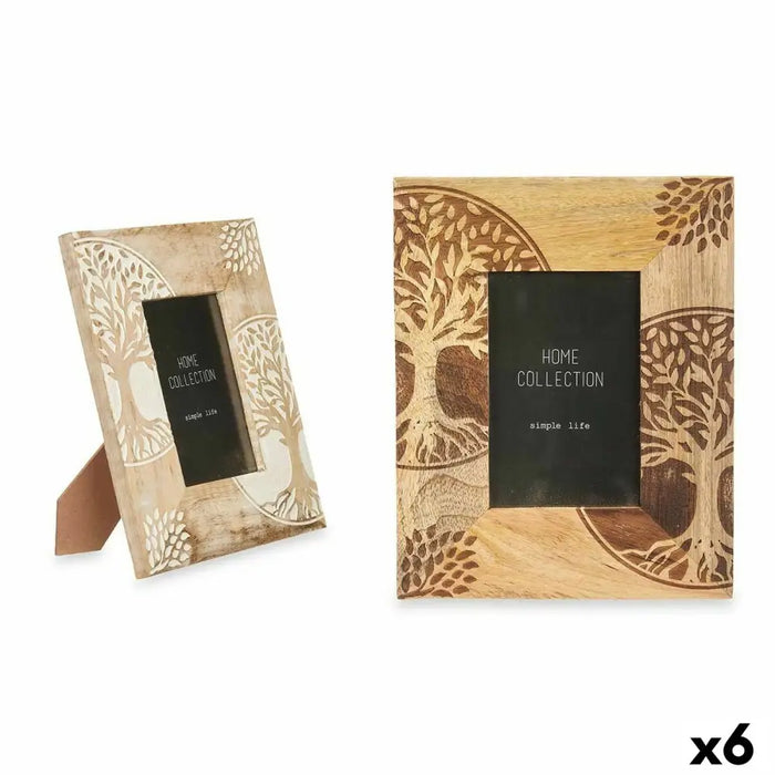Рамка за снимки Gift Decor 19 19 Бял Кафяв Дърво манго