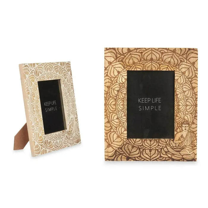 Рамка за снимки Gift Decor 21 21 Бял Кафяв Дърво манго Буда