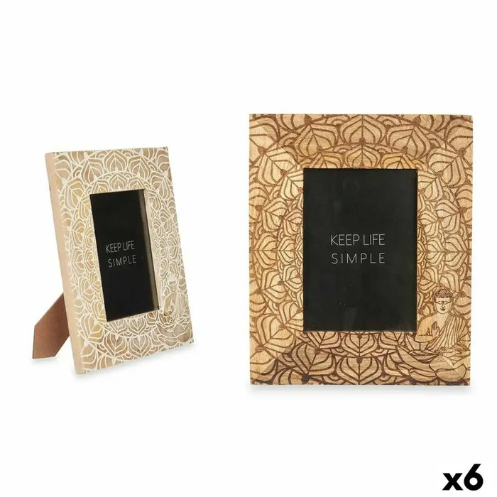 Рамка за снимки Gift Decor 21 21 Бял Кафяв Дърво манго Буда