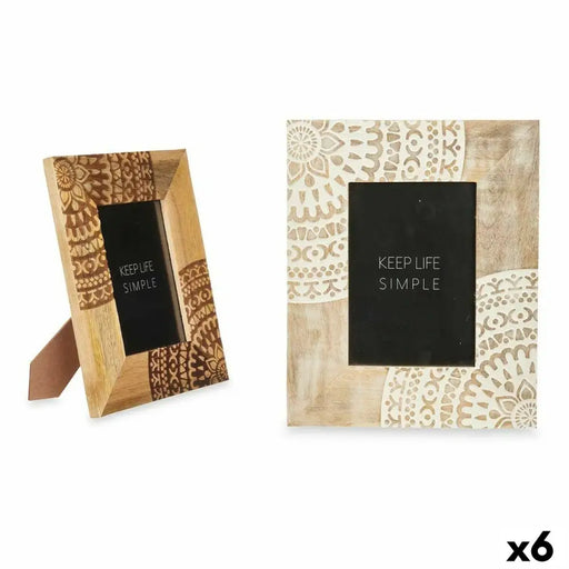Рамка за снимки Gift Decor 22 22 Бял Кафяв Дърво манго