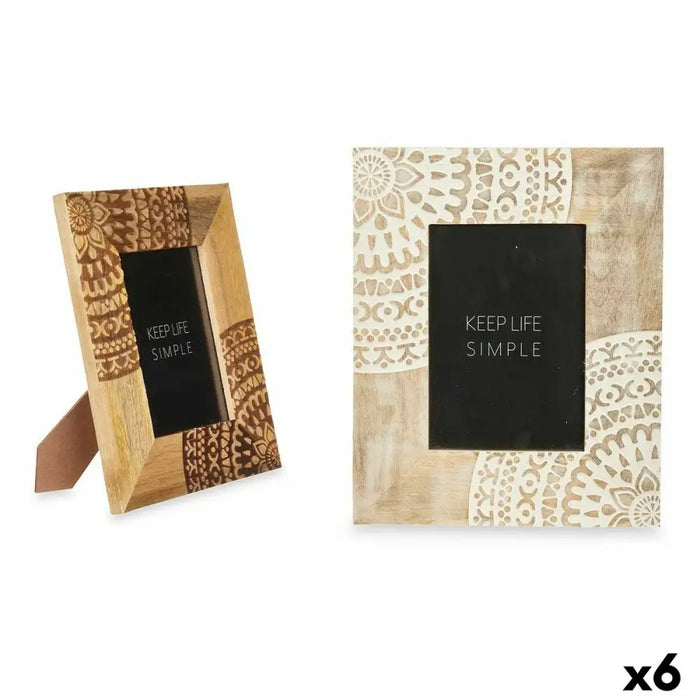 Рамка за снимки Gift Decor 22 22 Бял Кафяв Дърво манго
