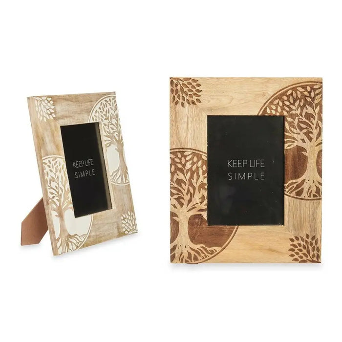 Рамка за снимки Gift Decor 23 23 Бял Кафяв Дърво манго