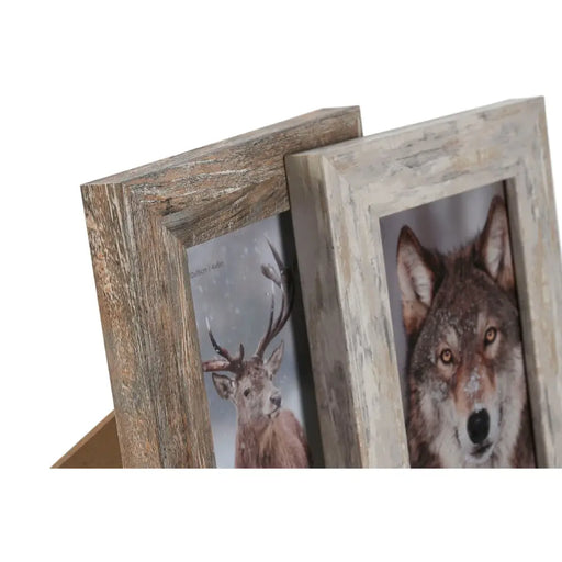 Рамка за снимки Home ESPRIT Бял Естествен Кристал