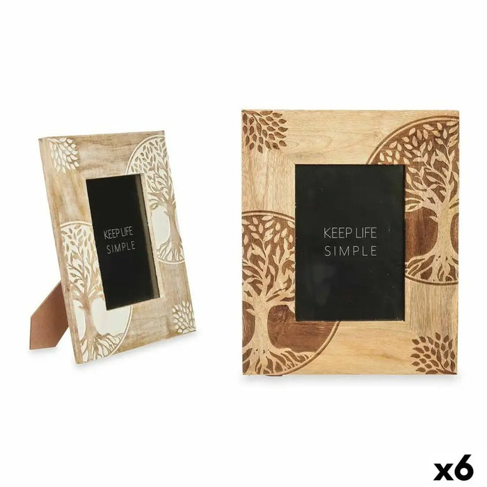 Рамка за снимки Gift Decor 23 23 Бял Кафяв Дърво манго