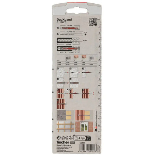 РАМКОВ ДЮБЕЛ 8X120 T K NV FISCHER DUOXPAND