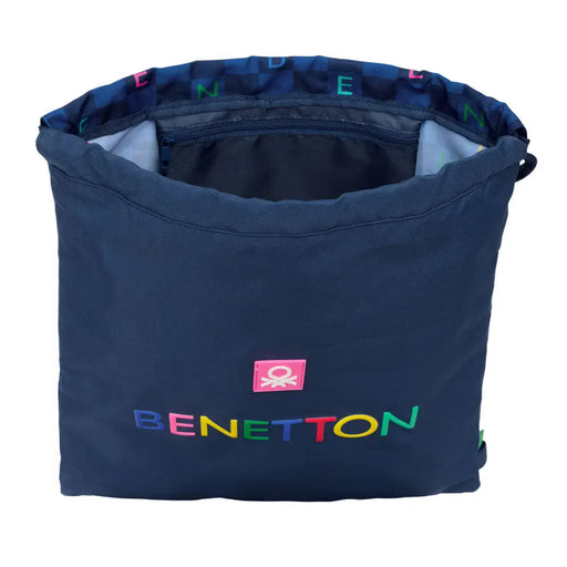 Раница с връвка Benetton Damero Морско син 35 x 40 x 1 cm