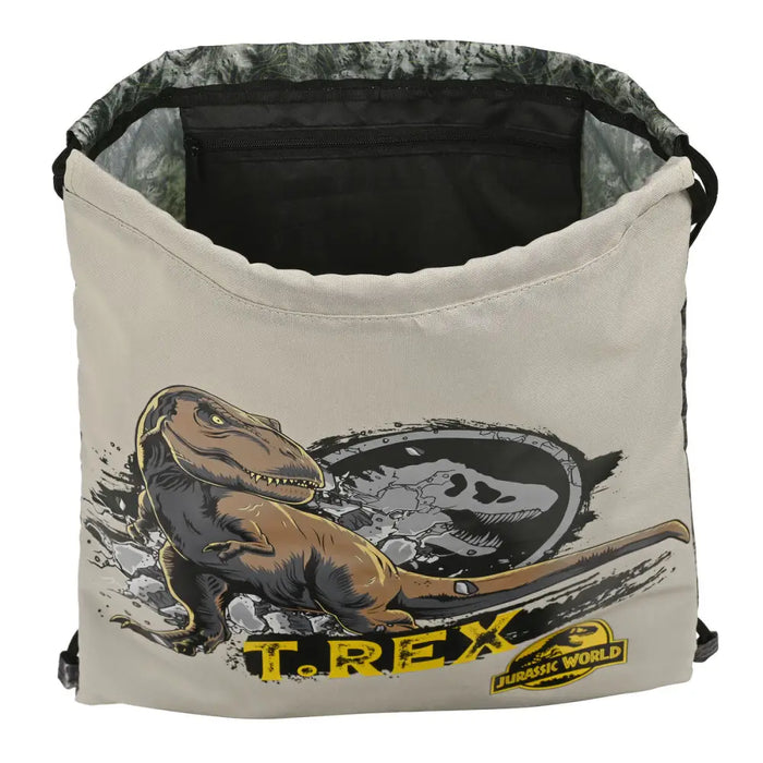 Раница с връвка Jurassic World Warning Сив 35 x 40 x 1 cm
