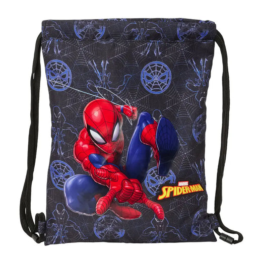 Раница с връвка Spider-Man Attack Черен 26 x 34 x 1 cm