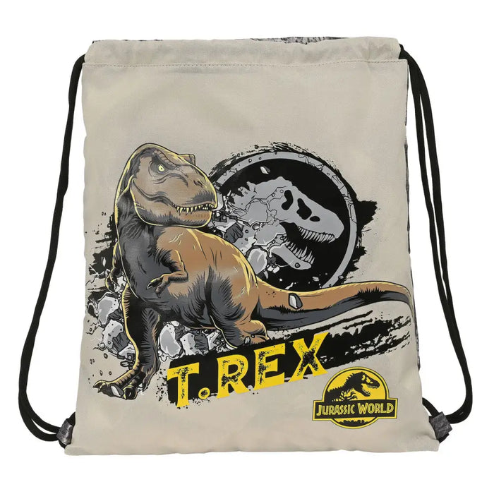 Раница с връвка Jurassic World Warning Сив 35 x 40 x 1 cm