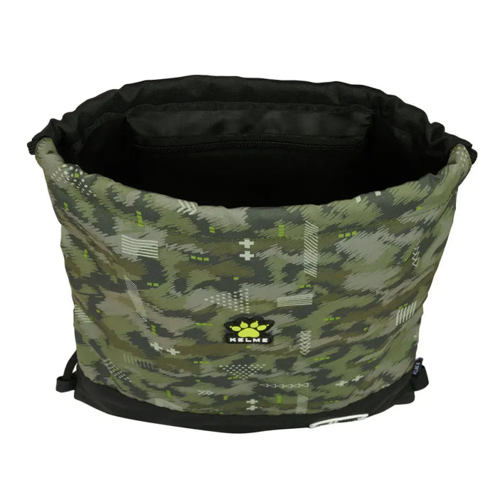 Раница с връвка Kelme Travel Черен Зелен 35 x 40 x 1 cm
