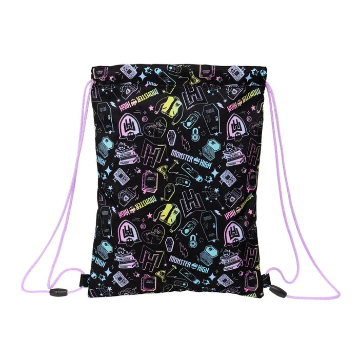 Раница с връвка Monster High Черен 26 x 34 x 1 cm