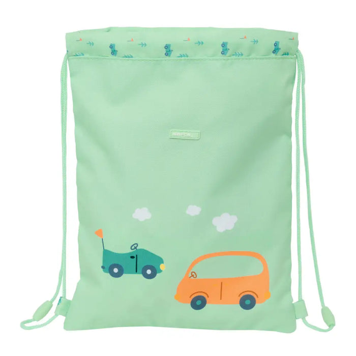 Раница с връвка Safta Coches Зелен 26 x 34 x 1 cm