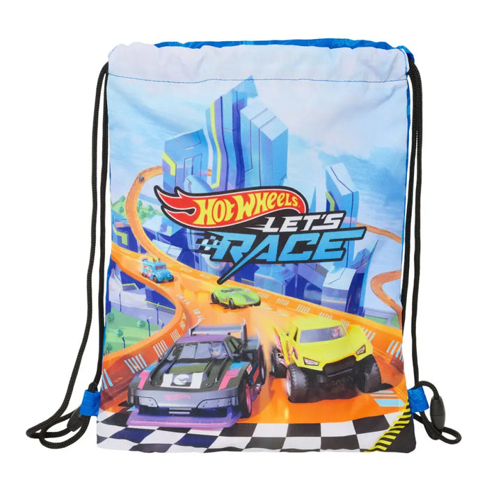 Раница с връвка Hot Wheels Let’s race Син Черен 26 x 34 x 1