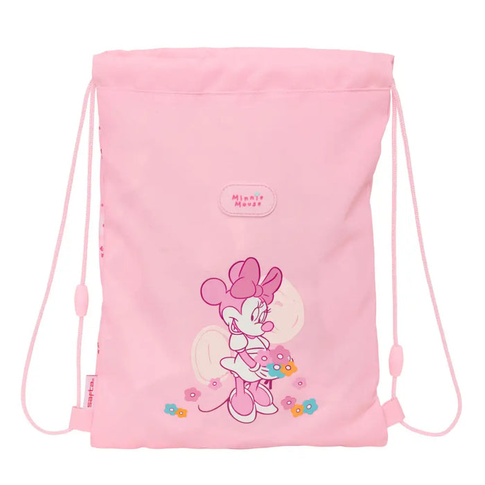 Раница с връвка Minnie Mouse Baby Розов 26 x 34 x 1 cm