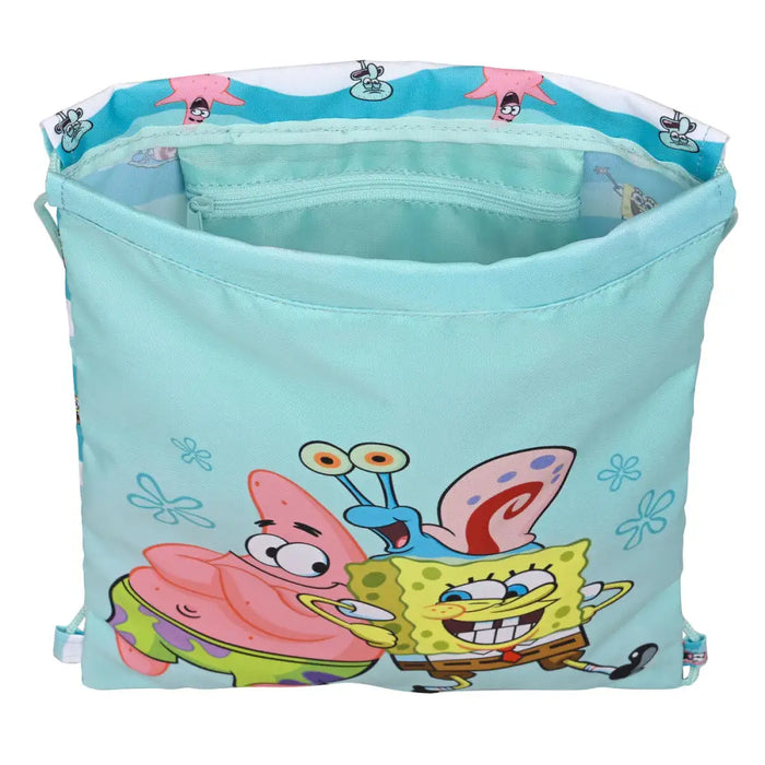 Раница с връвка Spongebob Stay positive Син Бял 26 x 34 x 1