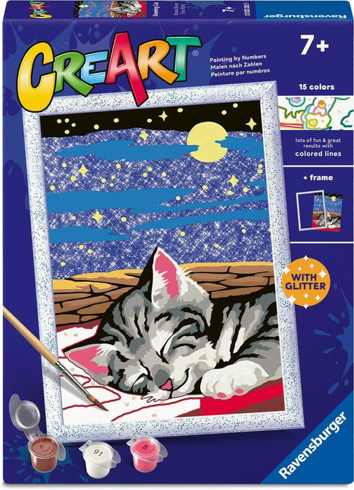 Комплект за рисуване по номера Ravensburger CreArt - Спящо коте