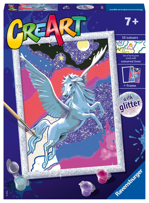 Комплект за рисуване по номера Ravensburger CreArt - Блестящ Пегас